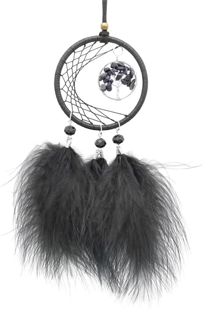Dream Catcher Dream Catcher Feather Car Ornament for Home, Bedroom, Nursery(Black)