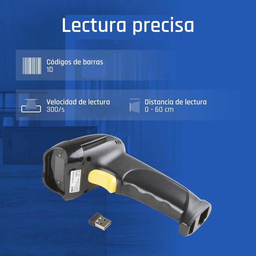 iggual Lector código barras 1D Bluetooth WiFi 2.4G