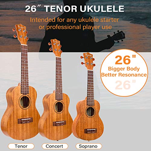 Ukulélé soprano en acajou Ukulélé Ukulélé avec kit de débutant (Ukele Sac de transport Tuner Sangle Corde + livret… - Les Beatles, Paul McCartney, John Lennon, RIngo Starr, George Harrison Ukulélé soprano en acajou Ukulélé Ukulélé avec kit de débutant (Ukele Sac de transport Tuner Sangle Corde + livret… – Image 7