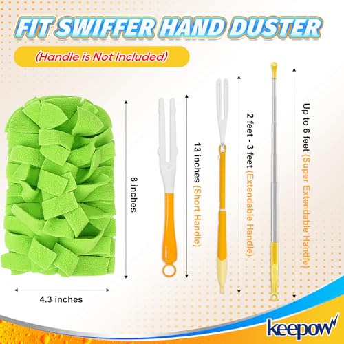 Image of KEEPOW 20 Pack Reusable Duster Refill Compatible with Swiffer Duster Refill, Microfiber Dusters for Cleaning, 360 Heavy Duty Duster Refills, Fleece Refills(Handle is Not Included)