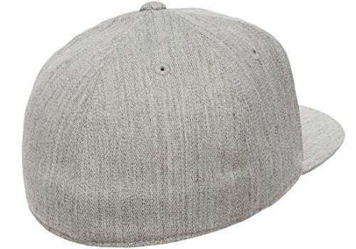 Flexfit The Hat Pros Premium 210 Fitted Flat Brim Baseball Hat Heather Grey