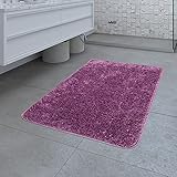 Rutschfest TT Home Microfaser Badematte Kuschelig Weicher Badvorleger Für Badezimmer Waschbar, Farbe:Lila, Größe:Ø 80 cm Rund