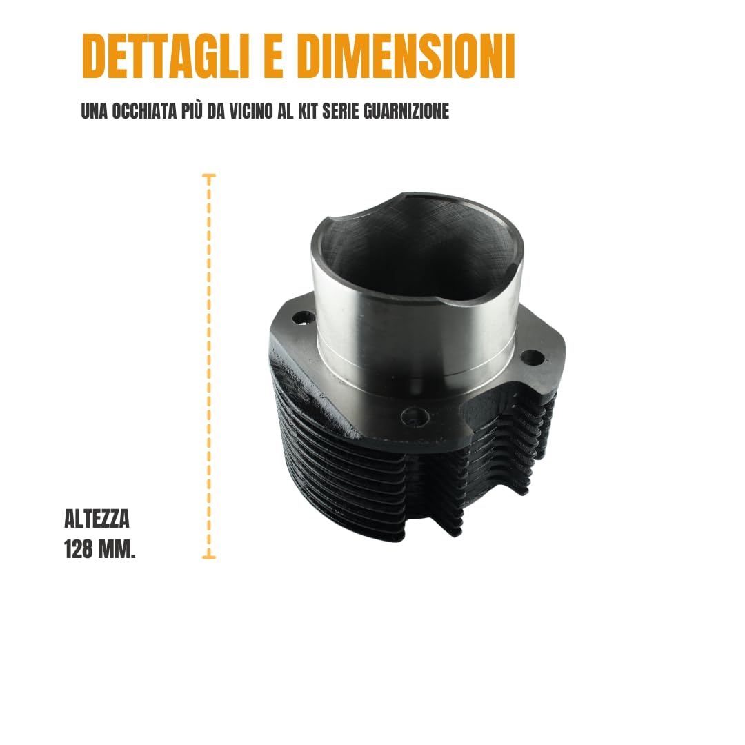 Kit Cilindro e Pistone + Pompa Olio + Serie Guarnizione Completa e Paraoli Compatibile per Motore Lombardini Diesel 6ld 360 per Motozappa e Motocoltivatore