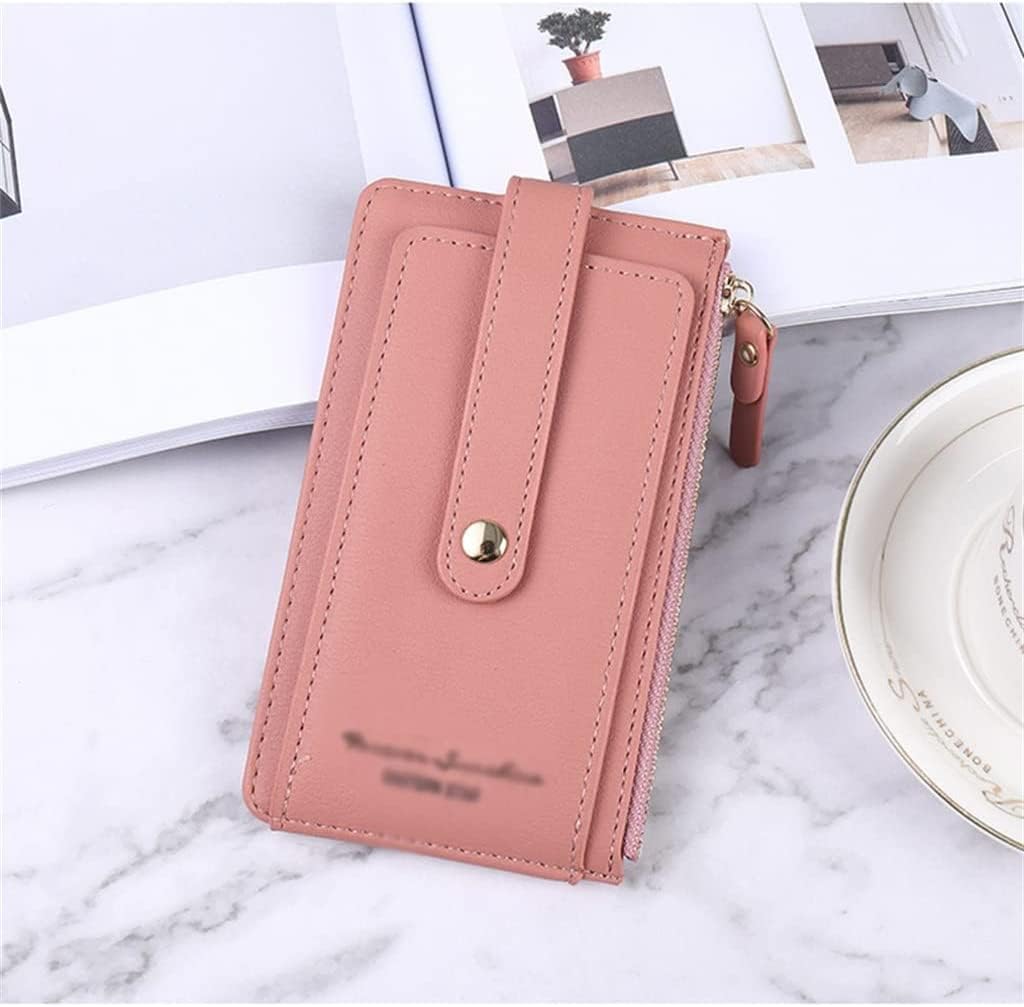 レディースカードホルダーソフトレザーコイン財布女性カードウォレットレディースダブルジッパーミニクラッチ (Color : Pink, マルチケース  通帳ケース 長財布 ロングウォレット レディース メンズ ギフト マルチポーチ カード 大容量 薄型 ポーチ カードケース 収納 新春 ...