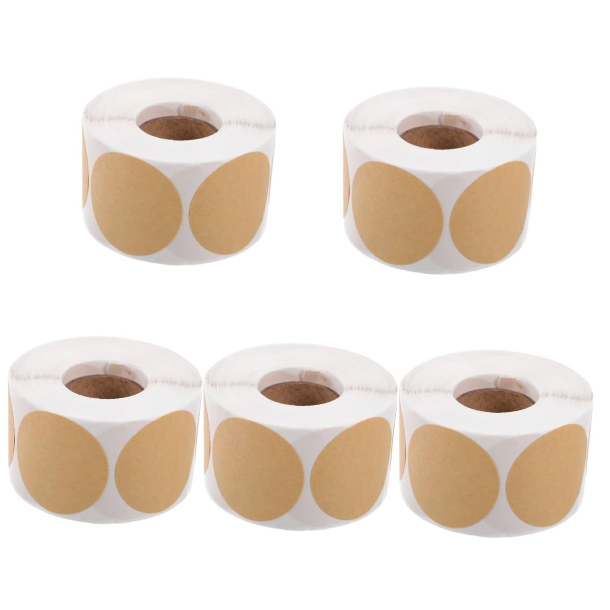 jojofuny 5 Adesivo rotondo kraft piccolo adesivi etichetta appiccicoso simpatiche etichette adesive etichette adesive vuote su cui scrivere carta kraft