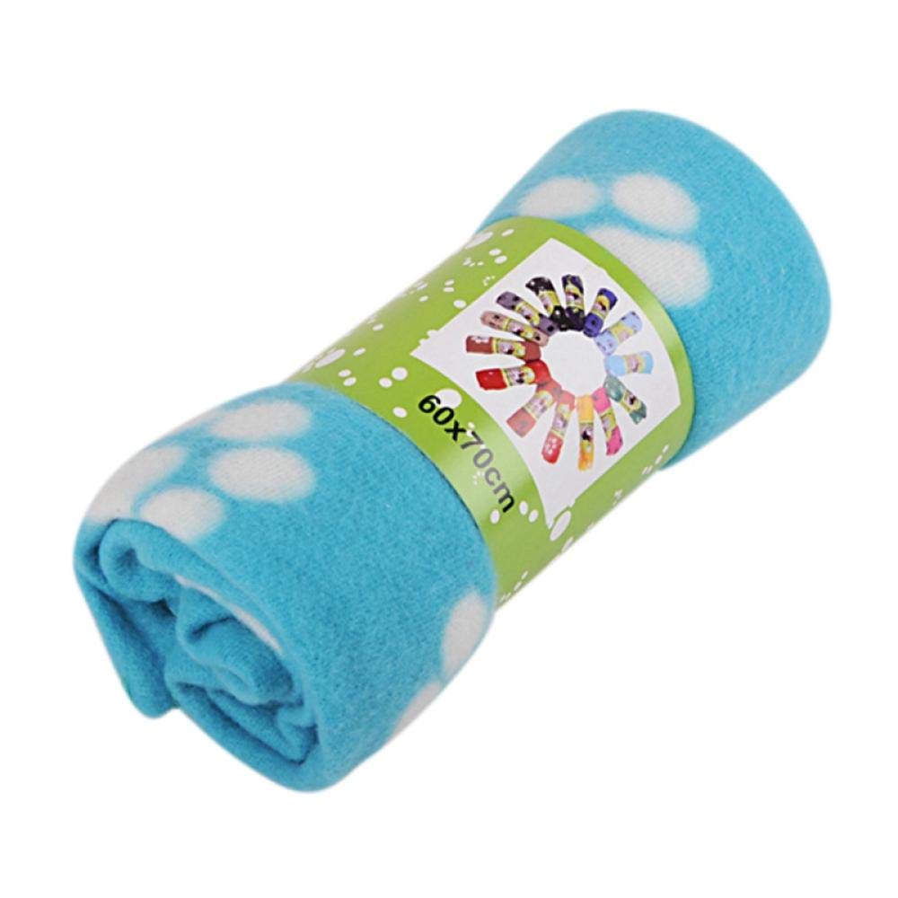 Coperta per Gatti Pet Morbida Coperta Calda Cane Gatto Carino Floreale Zampa Letti Cucciolo Doppia Faccia Mat per Divano Auto Sedile Posteriore 5Pz Blu