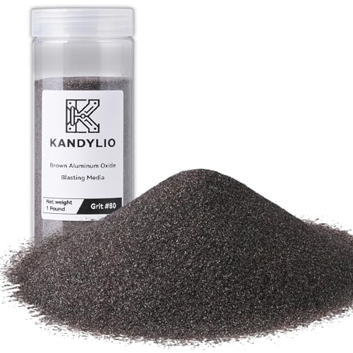 #80 Grit Aluminum Oxide Blasting Media 1 Pound Premium Grade Abrasive Sandblasting Media Grit for Auto Rust Removal Metal Polishing Paint Stripping Work with Any Media Blaster