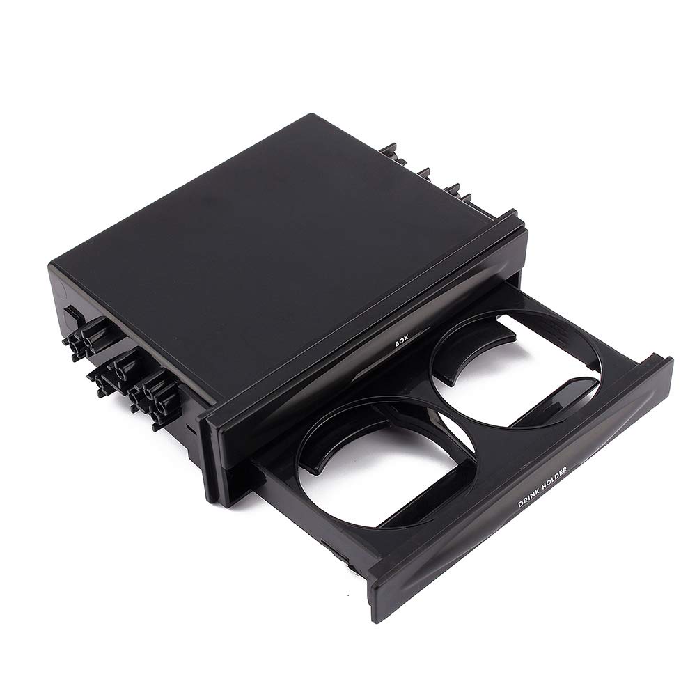Tasca universale per auto doppio Din per radio, Tasca per cruscotto per auto Doppio Din Kit per tasca per radio Scatola portaoggetti Vassoio per organizer per bottiglie di caffè
