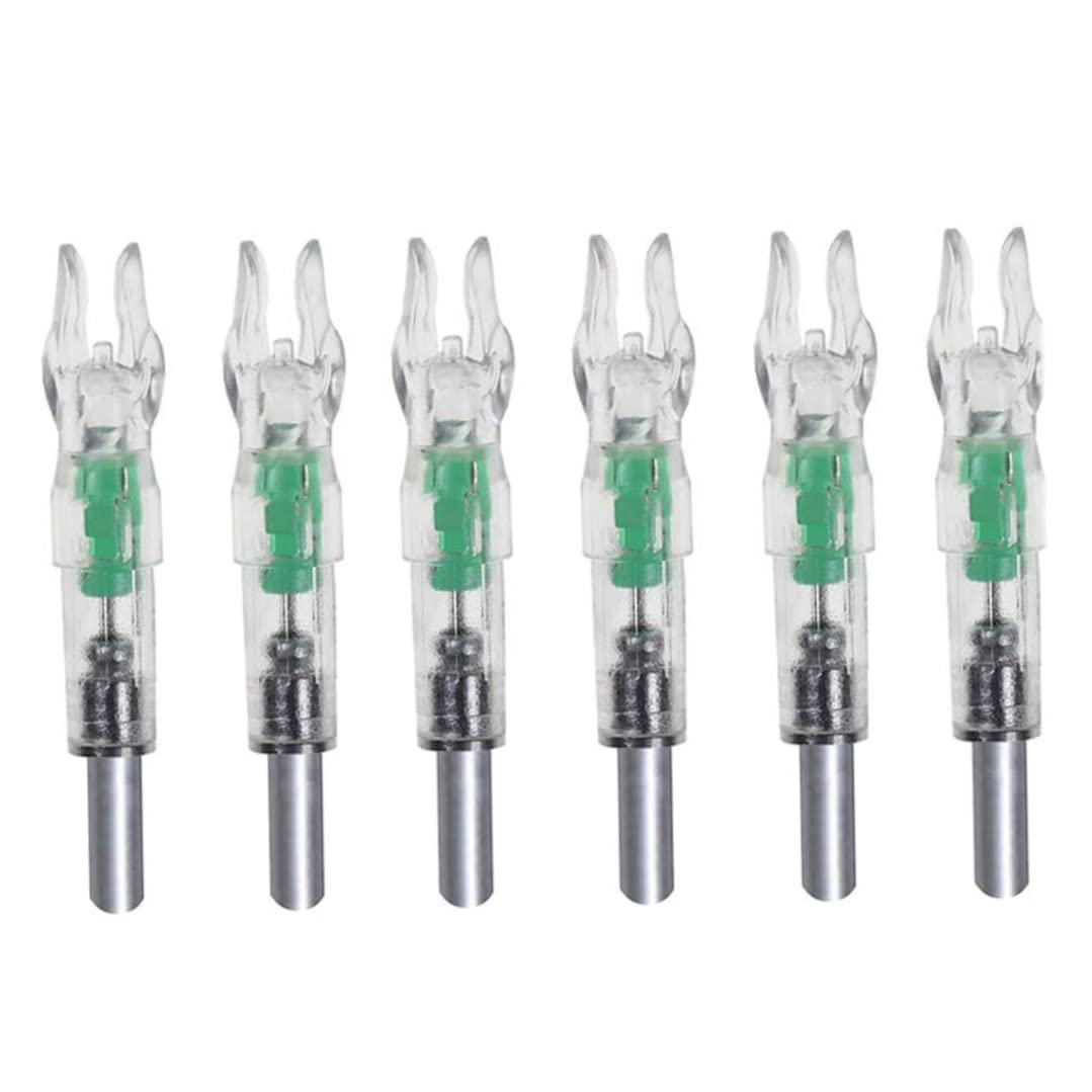 Encoches Lumineuses LED pour flèches, en Plastique, pour l'archerie. Lot de 12 encoches Lumineuses de Couleur aléatoire.