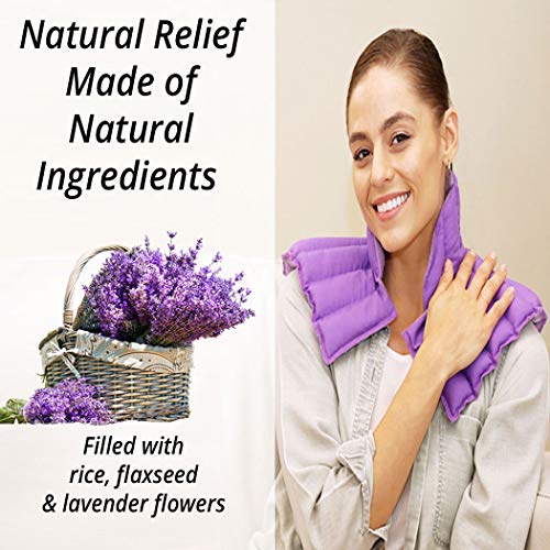 Set of 3 Lavender Heating Pads for Neck and Shoulder Plus | Neck Wraps Microwavable for Relief of Pain, Sore Muscles, Stress, Tension and Headaches (Purple Plus Lavender Value Set)