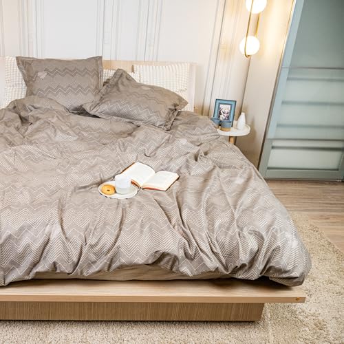 DRAP HOUSE Set Copripiumino 220×240 cm con 2 Federe 63×63 cm – Biancheria da Letto in Cotone Morbido con Cerniera, Ideale per Letto Matrimoniale