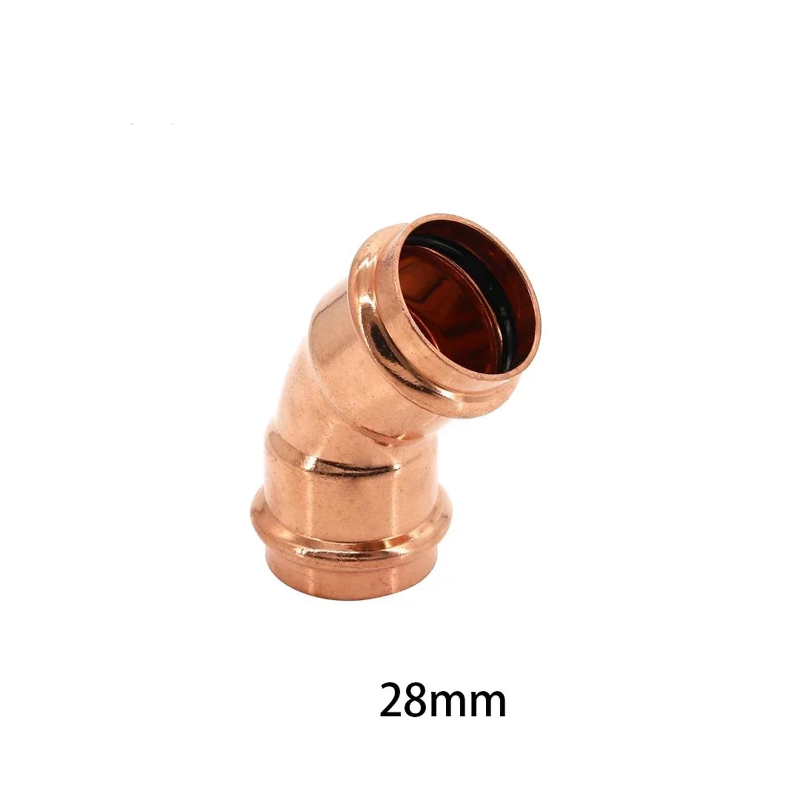 Złączki miedziane o średnicy wewnętrznej 15-54 mm, kolano zaciskowe w kształcie litery V, z podwójnym zaciskiem, 45 stopni(ID28mm)