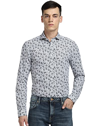 Image of JACK & JONES Men's Floral Print Slim Fit Spread-Collar Casual Shirt