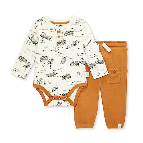 Image of Burt's Bees Baby Unisex Bodysuit and Pant Set, 100% Organic Cotton