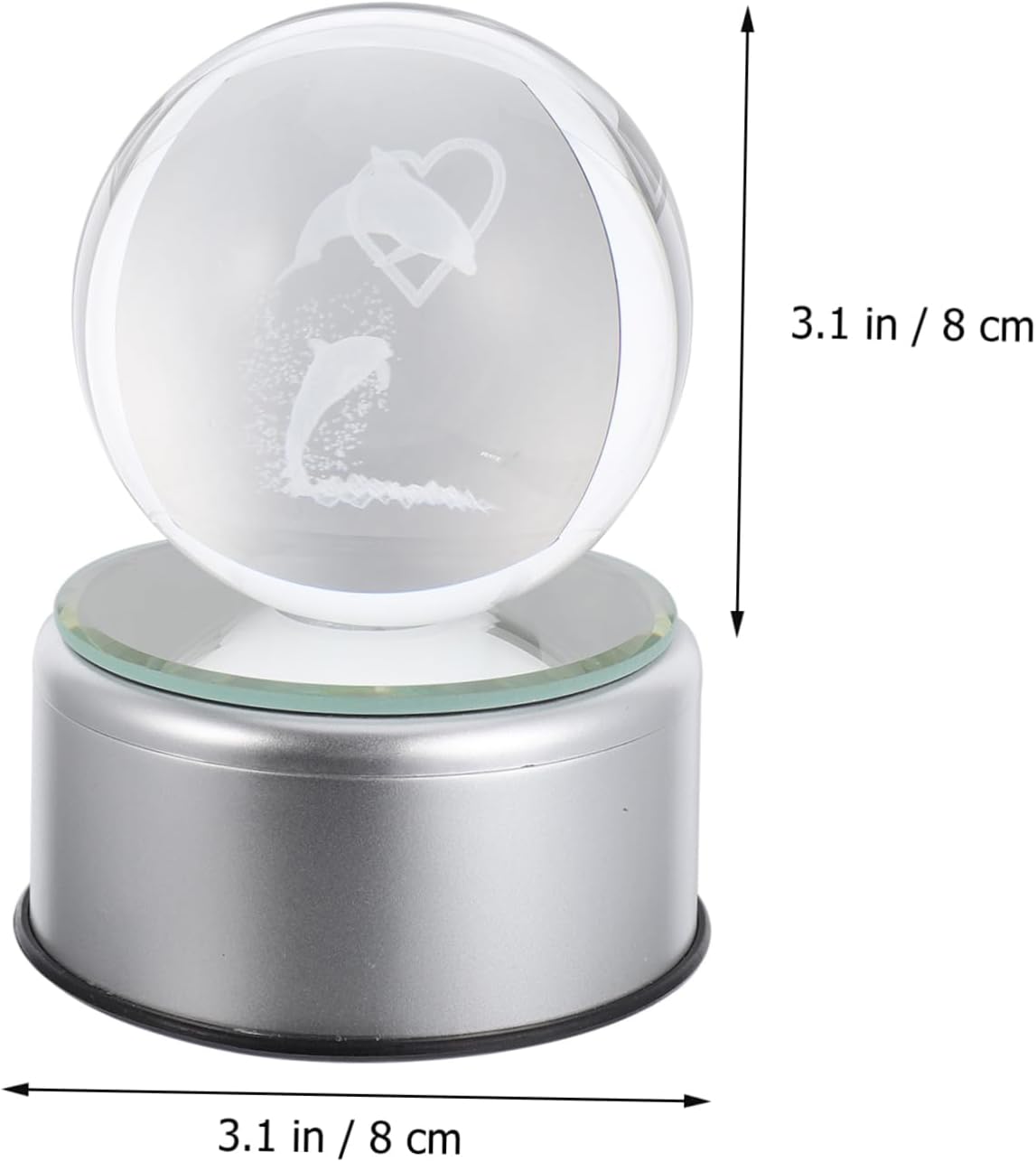 Dolphin Crystal Ball Decor Luminous Dolphin Sphere for Mom Ocean Animal Home Decoration