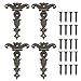 Mikqky 4 Pezzi Cerniere Decorative In Bronzo Retrò, Cerniera Retrò In Lega di Zinco, Bronzo Antico Cerniere, Adatto per Il Restauro Della Decorazione di Mobili di Armadi (4,45 * 2,72 Pollici)