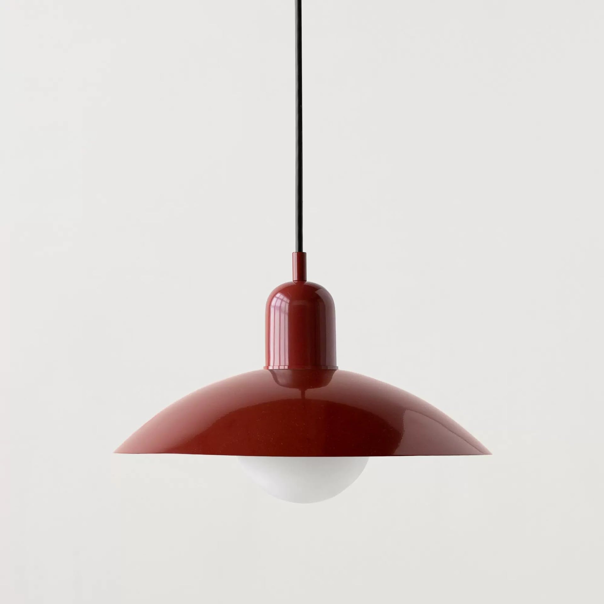 Wisząca lampa w stylu Mid Century Modern do stodoły Nordic Green Ceiling Lampa wisząca Metalowy klosz w kształcie miski Duży żyrandol w stylu rustykalnym do kuchni Wyspa Zlew Jadal