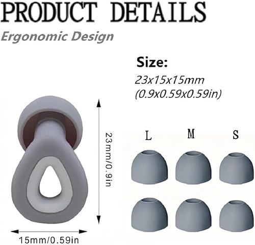 Miniatura 9 de Tapones para los oídos para dormir, 1 par de tapones para los oídos para dormir, cancelación de ruido, 35 dB, reducción de ruido, tapones para los