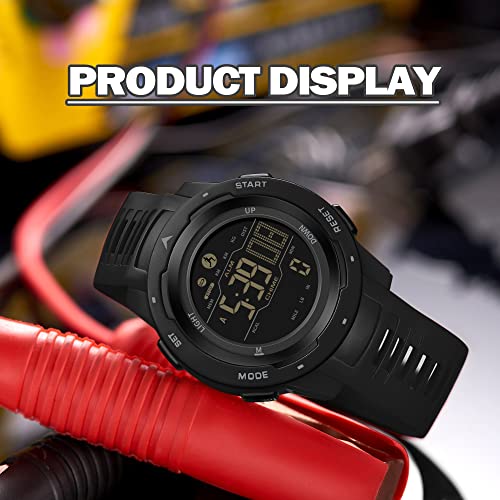 Findtime Digital Watches For Men Pedometer Step Calorie Counter Watch 5Atm Waterproof Sport Military Tactical Watch Stopwatch Countdown Alarm Sports Distance Record #TOP4