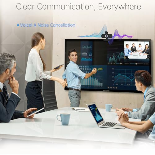 Image of 2K HD Webcam with Wide Angle Lens, Privacy Cover, Auto Light Correction and Noise-Canceling Mic, Plug & Play USB Camera for Desktop /Laptop /Mac /PC, Compatible with Teams /Zoom /Skype /Streaming Black