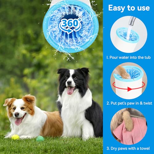 Dog Paw Cleaner for Dogs, Portable Electric Dog Paw Washer, Dog Foot Cleaner Dog Foot Washer Pet Paw Cleaner Muddy Paws Cleaner for Dogs Grooming - Image 3