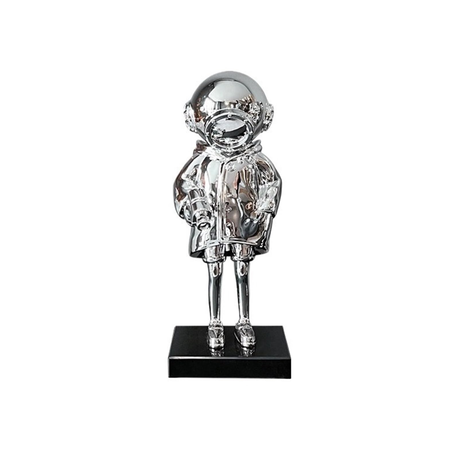 birene Home Decor Modern Minimalist Luxury Abstract Figure Sculpture Resin Art Piece for Living Room,Study(Silver)