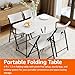 Amazon Basics 4 Foot Rectangular Folding Dining Table, 4 Adjustable Height Settings with Carrying Handle, Indoor & Outdoor, White, 47.8 x 23.9 x 33.9 in