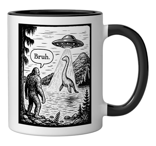 Taza de cerámica color negro y blanco 11 onzas miniatura 2