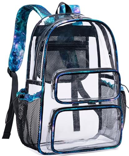 CAMTOP Mochila transparente resistente, bolsa transparente transparente para estudantes, escola, trabalho, festival, viagens esportivas