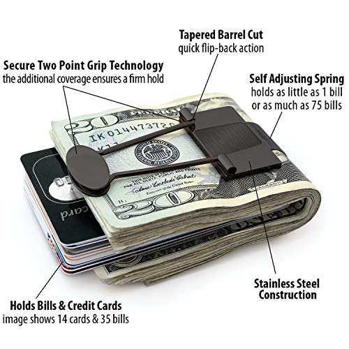 Image of Speidel Stainless Steel Ionic Plated Metal Money Clip for Men, Bill Binder Clip, Wallet, Credit Card Holder, Minimalist Slim Money Clip