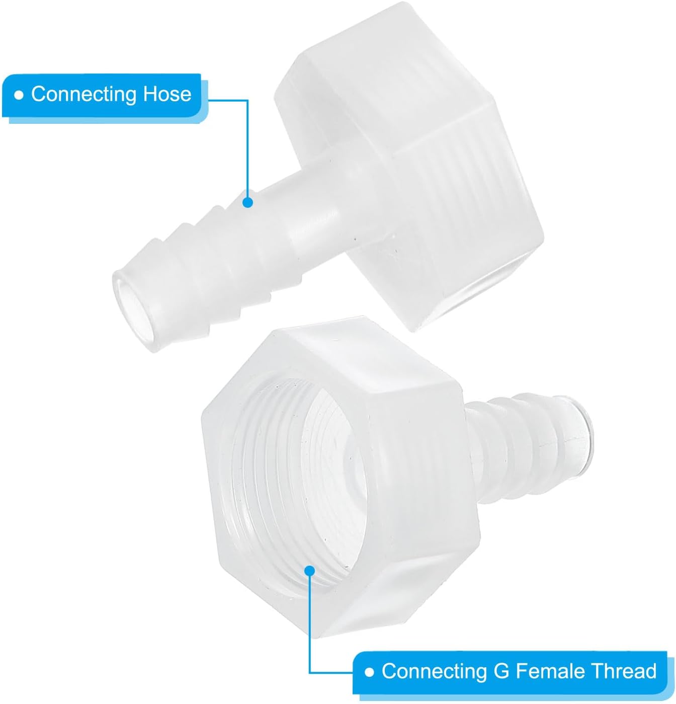 PATIKIL 3 Pack Plastic Hose Barb Fitting, 3/8" Barb x 3/4" G Female Thread Adapter Connector Pipe Fitting for Water Liquid Air Gas Fuel