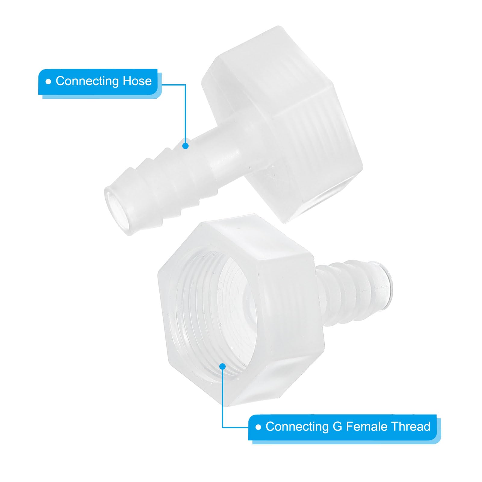 PATIKIL 3Pz Raccordi per Tubo Flessibile in Plastica, Attacco da 3/8" x Filettatura Femmina da 3/4" G per Acqua, Aria, Gas