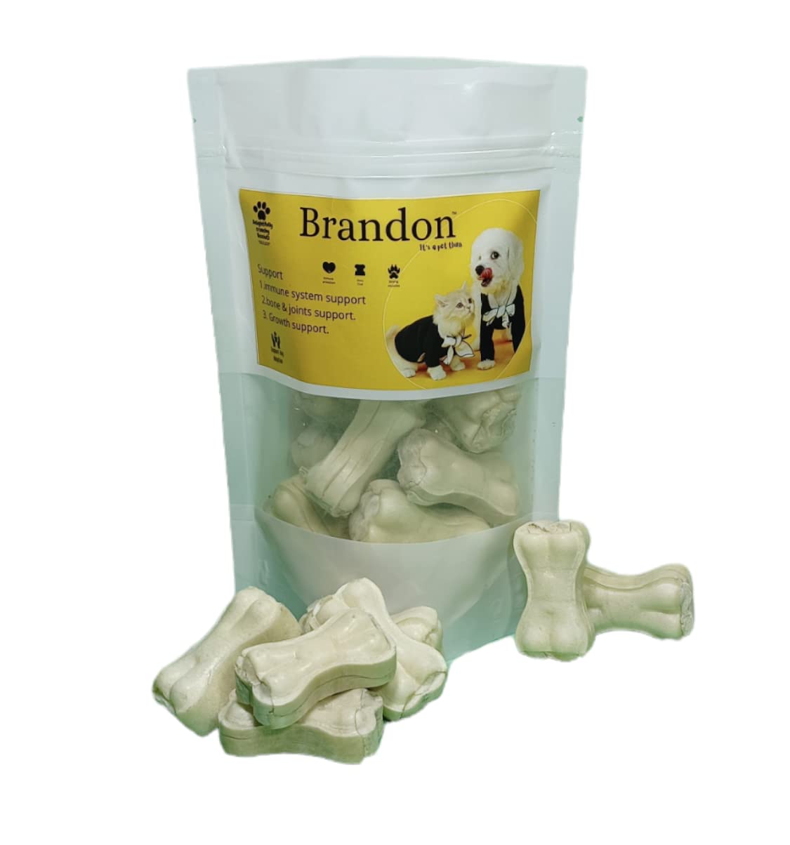 Brandon 2 Inch 24 pcs White Pressed Chew Bone & Dry Treats for Dogs Promotes Healthy Teeth & Gums chewers for Dogs (24 pcs) 500gm Natural Flavor (B09G6TNJFR) Amazon Price History, Amazon Price Tracker
