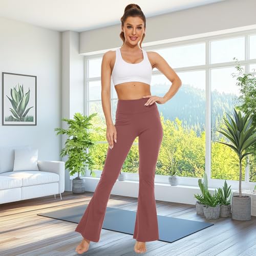 High-Waist Flare Pants with Pockets for Women - Soft Stretchy Fabric, Comfortable