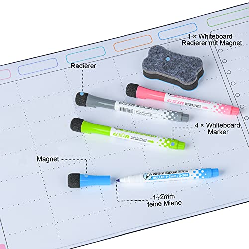 POPRUN Magnetische wekelijkse gezinsmaaltijdplanner, koelkast whiteboard menuplanning, droogwissel actiekalender… - Image 6