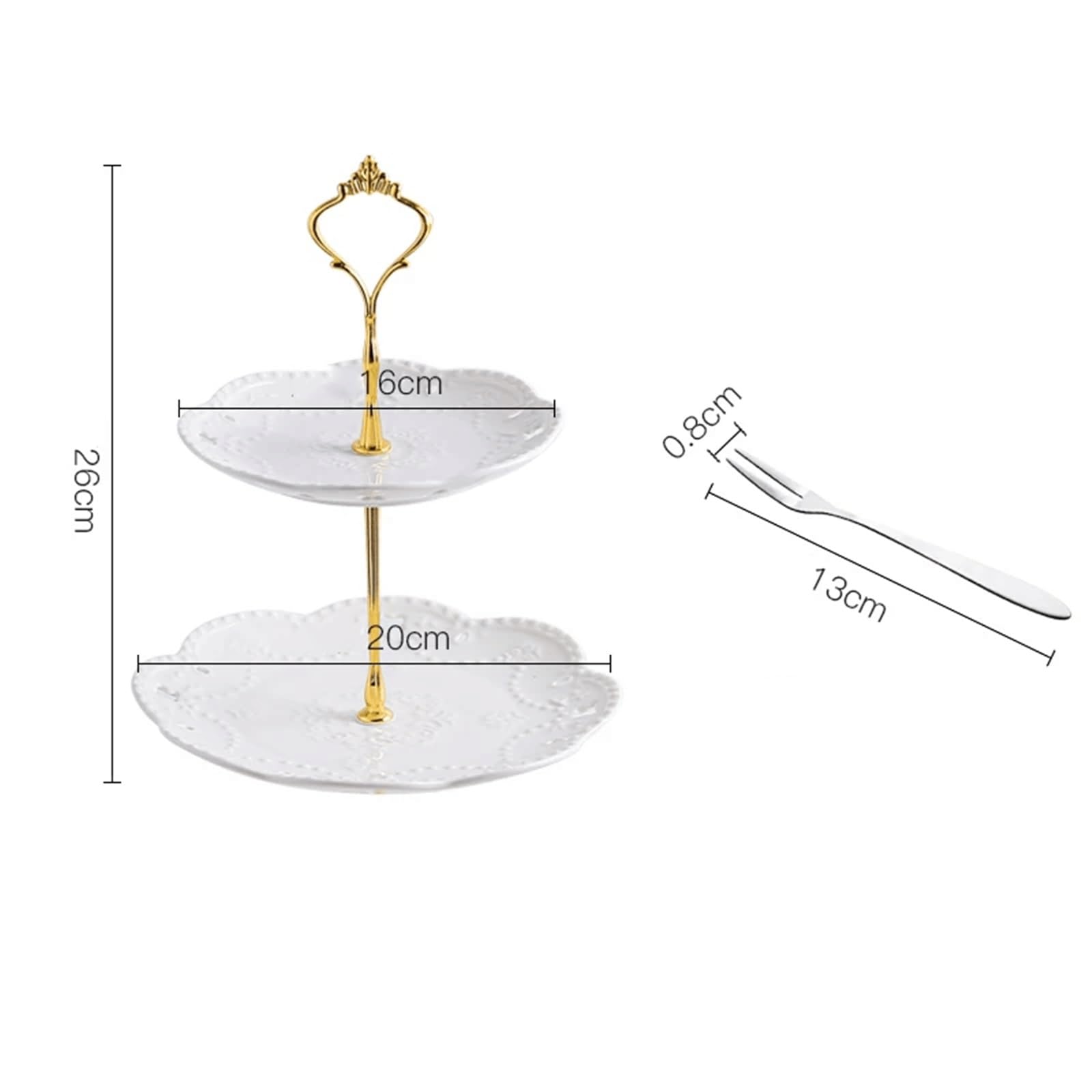 Présentoir À Gâteaux Support à gâteaux plusieurs niveaux usage domestique(Blanc,Petit)