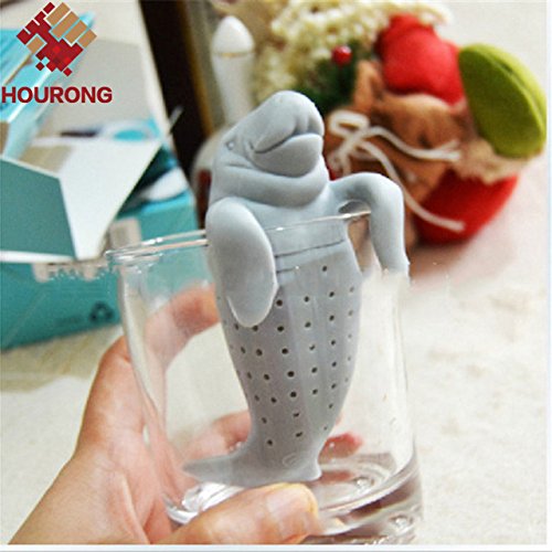 Hourong 1Pc Manatee Tea Strainers Infuser Silicone Loose Tea Leaf