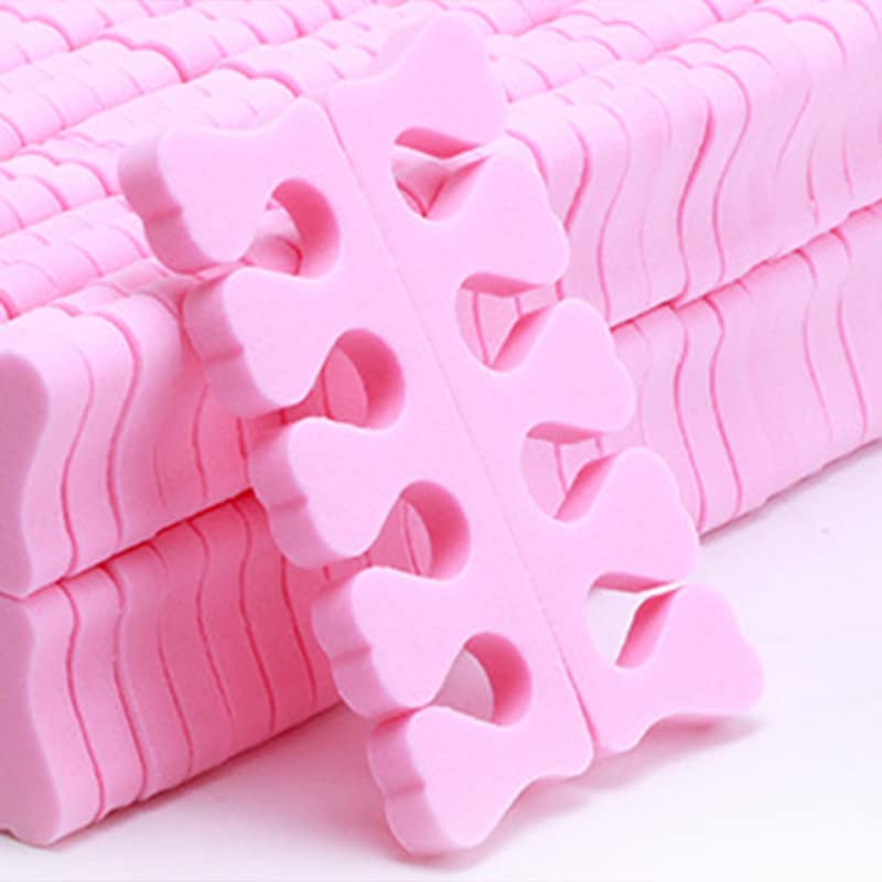 Gąbkowe Separatory Palców 100 szt., Miękkie, Elastyczne Separatory Palców u Stóp Przekładki, Idealne Do Manicure Pedicure w Domowym Salonie Do Użytku Profesjonalnego (PINK)