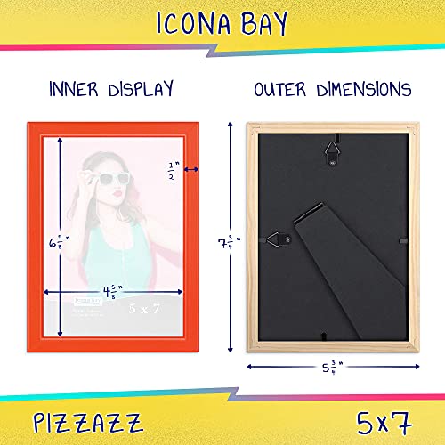 Icona Bay 7x5 Bilderrahmen (Orange, 1 Packung), Farbiger Massivholzrahmen im skandinavischen Stil für Foto, Pizzazz Collection – Ansicht 7