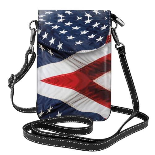 Sac à bandoulière femme compact en cuir végétalien avec motif usa
