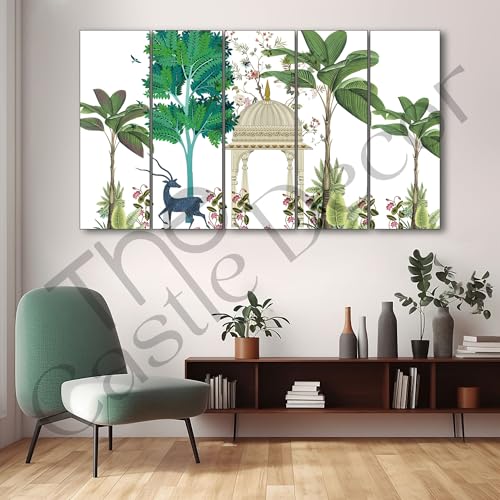Image of The Castle Decor pichhwai madhubani art painting with frame Big Size 27x48 Wall art for living room,Bedroom,Drawing room,Hotels-Wooden Framed-721