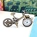 LOVEYue Vintage Bronze Fahrrad Schlüsselbund Uhr Quarz Tasche Anhänger Uhr Schlüsselbund Geschenk, Perfekte Fahrradzubehör BronzeNone
