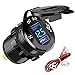 GemCoo USB de Cargador QC3.0 Cargador Rápida de Dos Puertos USB Aluminio 12V / 24V 36W Pantalla LED Digital para Adaptador Cargador para Coches, Motos, Motocicleta o Barco (Azul)