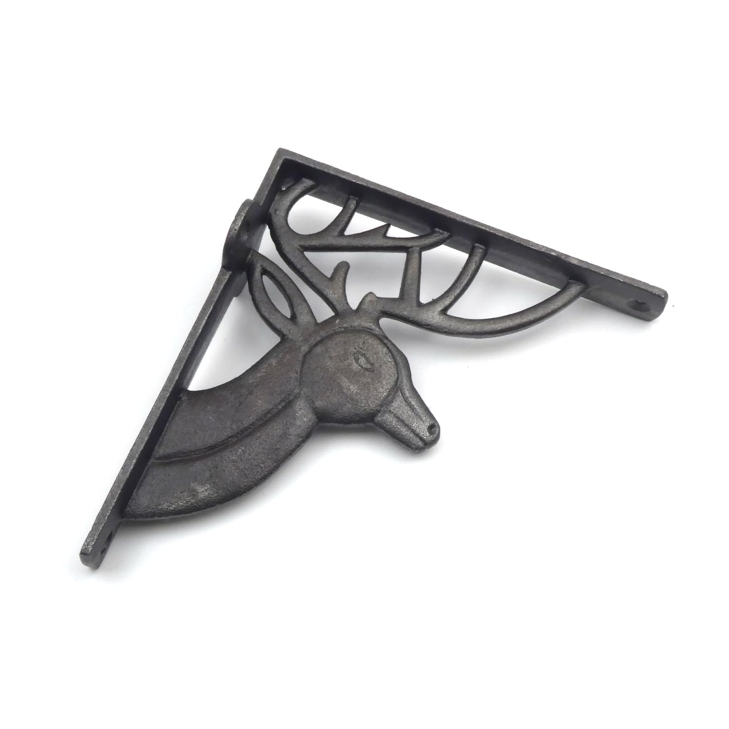 Oakcrafts Antique - Pair Of Cast Iron Deer Shelf Brackets - 150Mm X 160Mm