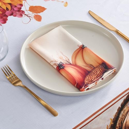 Servilletas de Tela Kadut Otoño Harvest Pavo 17x17 Pulgadas x4 miniatura 1