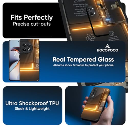 Image of Designer Tempered Glass Back Case Cover Compatible with OnePlus Nord 5 5G | Glow Up Skeleton
