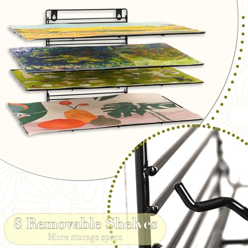 Lzttyee Art Drying Rack for Classroom Paint Drying Rack Small Art Drying Rack Wall Art Storage Rack with 8 Removable Shelves for Classrooms and Art Studios (8 Shelves) - Image 5