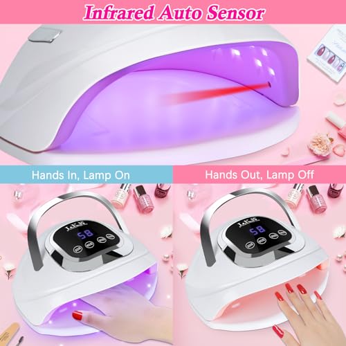Wisdompark UV Nail Lamp 268W, UV Light for Gel Nails with 60pcs Lamp Beads, Professional LED Nail Lamp 4 Timers and Automatic Sensor Nail Dryer for Home Salon (Large) - Thumbnail 4