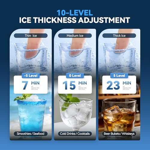 Image of Tehanld Commercial Ice Maker, 200LBS /24H Ice Maker for Home, Rest, Bar