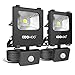Produktbild COOWOO 10W LED Strahler mit Bewegungsmelder 1000LM Außenstrahler Fluter IP65 Wasserfest Flutlicht für Garten Garage Sportplatz Hof (2 pack)